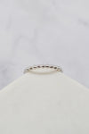 Luke Collection White Rhodium Plate Polished Petite Beaded Stack Ring