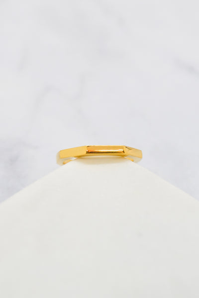 James Collection 14K Gold Plate Faceted Shank Brightly Polished Ring
