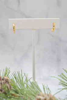 Luke Collection 14K Gold Plate 12mm Petite Beaded Huggie Earrings