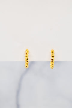 Luke Collection 14K Gold Plate 12mm Petite Beaded Huggie Earrings