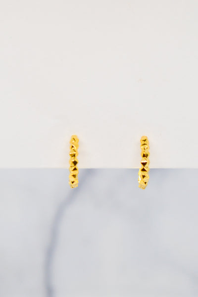 Luke Collection 14K Gold Plate 12mm Petite Beaded Huggie Earrings