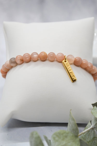 Confidence and Self-Esteem 14K Plate Polished Sunstone Stretch Bracelet