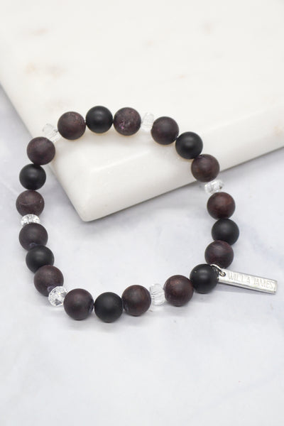 SSCA White Rhodium Plate Multi-gem Stretch Bracelet