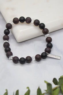 SSCA White Rhodium Plate Multi-gem Stretch Bracelet