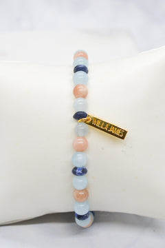 Overcomer Collection 14K Gold Plate Multi-gem Stretch Bracelet