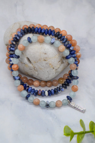 Overcomer Collection White Rhodium Plate Multi-gem 3 Bracelet Set