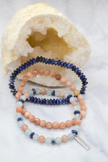 Overcomer Collection White Rhodium Plate Multi-gem 3 Bracelet Set