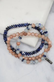 Overcomer Collection White Rhodium Plate Multi-gem 3 Bracelet Set