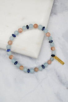 Overcomer Collection 14K Gold Plate Multi-gem Stretch Bracelet