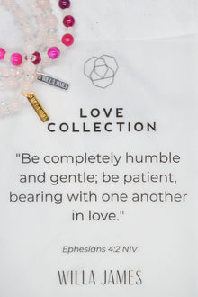 Love Collection White Rhodium Plate Rose Quartz Bracelet Set