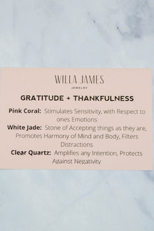 Gratitude + Thankfulness 14K Gold Plate 5mm Coral Stretch Bracelet