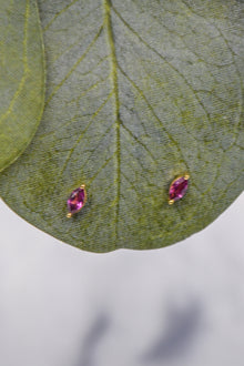 Luke Collection 14K Gold Plate Petite Marquise Rhodolite Stud Earrings