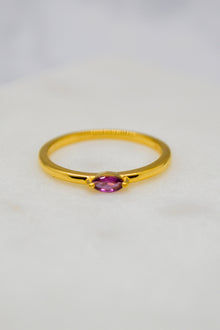 Luke Collection 14K Gold Plate Petite Marquise Rhodolite Stack Ring