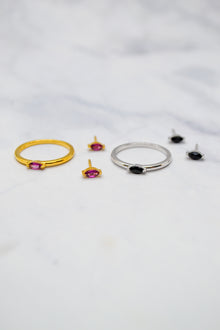 Luke Collection 14K Gold Plate Petite Marquise Rhodolite Stack Ring