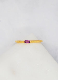 Luke Collection 14K Gold Plate Petite Marquise Rhodolite Stack Ring