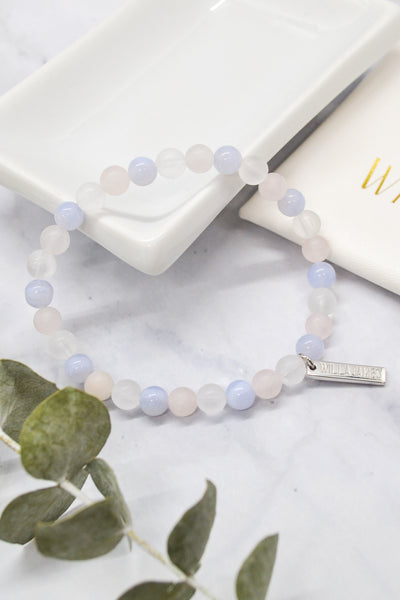 Blessings and Encouragement White Rhodium Plate Multi Gem Bracelet