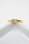 Matthew Collection 14K Gold Plate Petite East/West Clear Quartz Baguette Stack Ring
