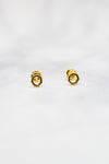 Corinthians Collection 14K Gold Plate 7-Sided Petite Stud Earrings