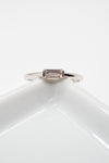 Matthew Collection White Rhodium Plate Petite East/West Clear Quartz Baguette Stack Ring