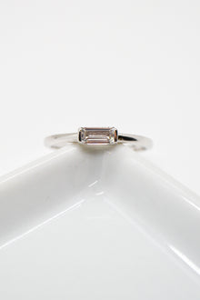 Matthew Collection White Rhodium Plate Petite East/West Clear Quartz Baguette Stack Ring