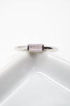 Matthew Collection White Rhodium Plate Petite East/West Rose Quartz Baguette Stack Ring