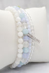 Motherhood Collection White Rhodium Plate Multi Gem Set of 4 Stretch Bracelets