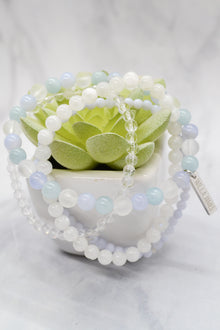 Motherhood Collection White Rhodium Plate Multi Gem Set of 4 Stretch Bracelets