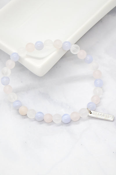 Blessings and Encouragement White Rhodium Plate Multi Gem Bracelet