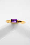 Matthew Collection 14K Gold Plate Petite East/West Amethyst Baguette Stack Ring