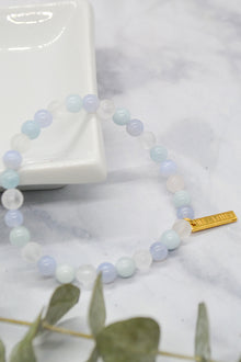 Motherhood Collection 14K Gold Plate Multi Gem Stretch Bracelet