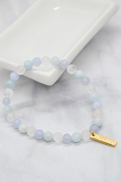 Motherhood Collection 14K Gold Plate Multi Gem Stretch Bracelet