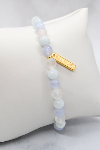 Motherhood Collection 14K Gold Plate Multi Gem Stretch Bracelet