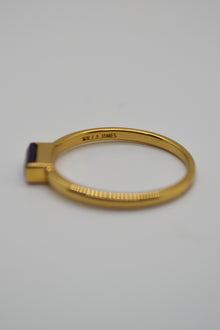 Matthew Collection 14K Gold Plate Petite East/West Amethyst Baguette Stack Ring