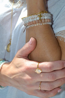 Confidence and Self-Esteem 14K Plate Polished Sunstone Stretch Bracelet