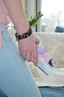 Friendship and Family 14K Plate 6mm Tourmaline Stretch Bracelet