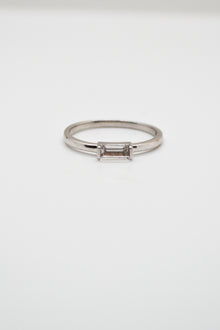 Matthew Collection White Rhodium Plate Petite East/West Clear Quartz Baguette Stack Ring