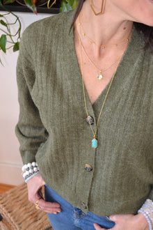 Corinthians Collection 14K Gold Plate 15” + 2” Extender 7-Sided Clear Quartz Rose Cut Pendant Necklace