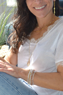 Confidence and Self-Esteem 14K Plate Polished Sunstone Stretch Bracelet