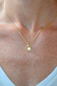 Corinthians Collection 14K Gold Plate 15” + 2” Extender 7-Sided Clear Quartz Rose Cut Pendant Necklace