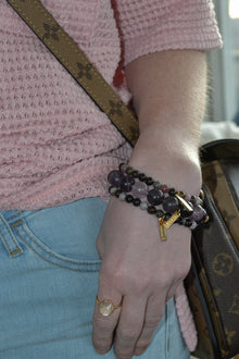 Friendship and Family 14K Plate 6mm Tourmaline Stretch Bracelet