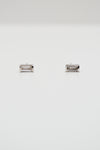 Matthew Collection White Rhodium Plate East/West Clear Quartz Baguette Stud Earrings
