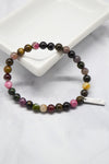 Friendship and Family White Rhodium 6mm Tourmaline Stretch Bracelet