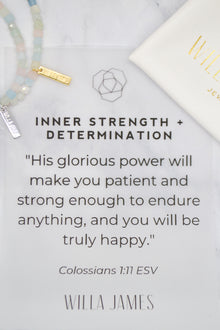 Inner Strength and Determination 14K Gold Plate Morganite Stretch Bracelet