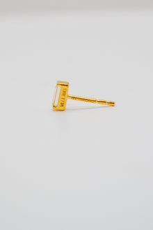 Matthew Collection 14K Plate East/West Clear Quartz Baguette Stud Earrings