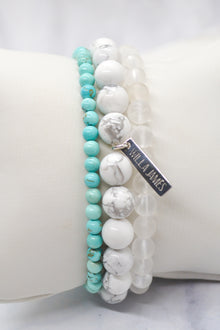 Tranquil Mind and Serenity White Rhodium Plate Set of 3 Bracelets