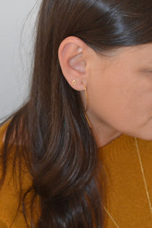 Corinthians Collection 14K Gold Plate 7-Sided Petite Stud Earrings