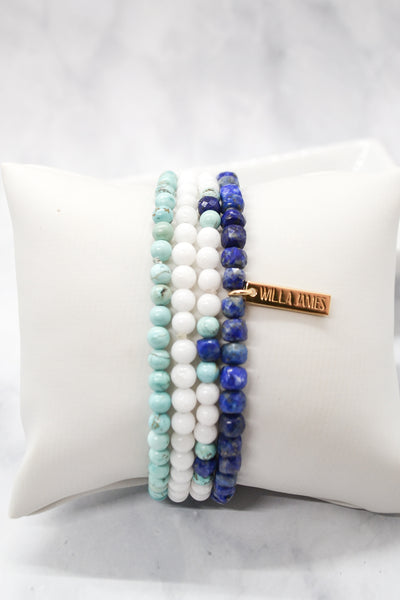 Wisdom and Truth 14K Gold Plate Set of 4 Gem Bracelets