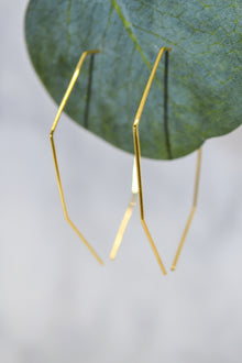 James Collection 14K Gold Plate Heptagon Wire Threader Earrings