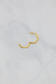 James Collection 14K Gold Plate 12mm Heptagon Huggie Earrings