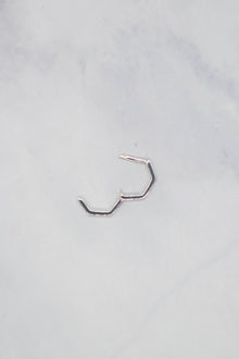 James Collection White Rhodium Plate 12mm Heptagon Huggie Hoop Earrings